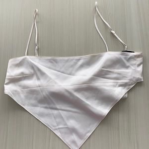 Cream Handkerchief Crop Top